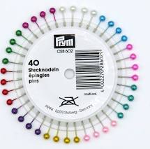 Prym Rosette Pearl-Headed Pins 0.58 x 40 mm Multi-Coloured Assorted